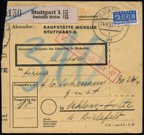 (14a) STUTTGART 3/ Ad 1942 (24.4.) 2K-Steg Auf EF 2 Pf. NoB + Selbstbucher-Paketzettel: Stuttgart 3/ Kaufstätte  M E R K - Mitología