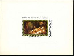 MADAGASKAR 1986 50 + 10 Fr. FMG "Danaé", Ungez. Ministerblock = Mutter Des Perseus, Von Zeuss Als Goldregen Geschwängert - Mitologia