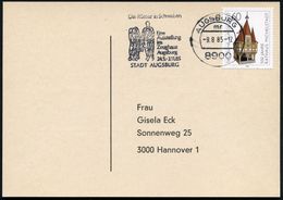 8900 AUGSBURG 1/ Mr/ Die Römer In Schwaben/ Eine/ Ausstellung.. 1985 (Aug.) MWSt Bzw. Motivgleicher Absender-Freistempel - Archeologie