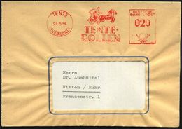 TENTE/ (RHEINLAND)/ TENTE=/ ROLLEN 1954 (21.5.) Seltener U. Gesuchter AFS = Römischer Kampfwagen , Inl.-Brief (Dü.E-23BG - Archeologie