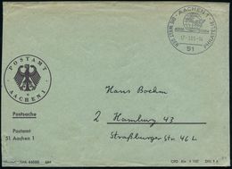 51 AACHEN 1/ AQUIS GRANA/ DIE WELT DER PHILATELIE 1965 (17.3.) SSt = Merkurhut (vor Globus) Auf Markenlosem Postdienst-B - Other & Unclassified