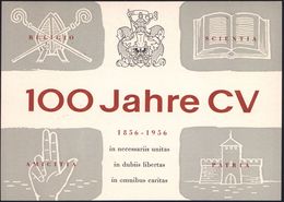 (13b) München 1956 (27.7.) PP 10 Pf. + 25 Pf. Heuss: 100 Jahre CV/..RELIGIO / SCIENTIA / AMICITIA..in Necessariis Unitas - Autres & Non Classés