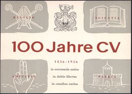 (13b) München 1956 (27.7.) PP 10 Pf. + 25 Pf. Heuss: 100 Jahre CV/..RELIGIO / SCIENTIA / AMICITIA..in Necessariis Unitas - Otros & Sin Clasificación