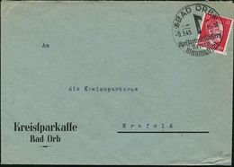 BAD ORB/ Spessartbad Für Herz/ Nerven,/ Rheuma,Gicht 1943 (9.3.) HWSt = Germanische Rune , Klar Gest. Firmenbrief: Kreis - Archeologia
