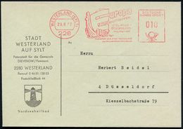 228 WESTERLAND (SYLT)/ Europa/ JUGENDTREFFEN/ JSLAND-/ DEUTSCHLD 1967 (29.8.) AFS = Wikingerschiff , Dekorat. Kommunal-B - Altri & Non Classificati