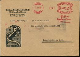 BERLIN-/ WILMERSDORF 1/ Tiefbau-/ Berufsgenossenschaft 1934 (6.12.) AFS Auf Reklame-Bf.: ..Reichsunfallver-sicherung / H - Autres & Non Classés