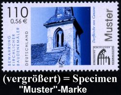 B.R.D. 2001 (Juli) 110 Pf. Denkmalsschutz Kirchlicher Baudenkmäler = Dorfkirche Canzow Mit Amtl. Handstempel  "M U S T E - Altri & Non Classificati