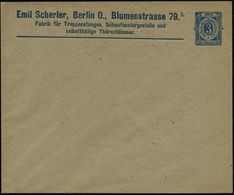 Berlin 1898 Privatpost "Neue Berliner Omnibus- U. Packetfahrt AG" PU 3 Pf. Ziffer, Blau: Emil Scherler.. Fabrik Für Trep - Autres & Non Classés