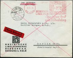 BEDBURG/ (BZ.KÖLN)/ BEDBURGER/ LINOLEUM/ Der Schöne U./ Gute Bodenbelag 1934 (8.5.) AFS 052 Pf., Teils Sütterlin + 1K: B - Andere & Zonder Classificatie