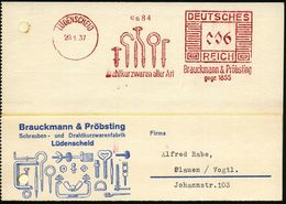 LÜDENSCHEID/ Drahtkurzwaren Aller Art/ Brauckmann & Pröbsting/ Gegr.1855 1937 (20.1.) Dekorat. AFS = Diverse Schrauben ( - Altri & Non Classificati