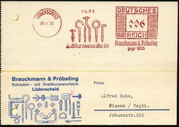 LÜDENSCHEID/ Drahtkurzwaren Aller Art/ Brauckmann & Pröbsting/ Gegr.1855 1937 (20.1.) Dekorat. AFS = Diverse Schrauben ( - Sonstige & Ohne Zuordnung