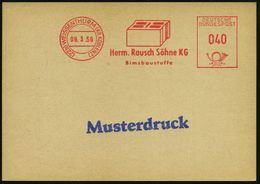 (22b) WEISSENTURM (KR.KOBLENZ)/ Herm.Rausch Söhne KG/ Bimsbaustoffe 1959 (9.3.) AFS, Archivmuster 040 Pf. (Bims-Isoliert - Andere & Zonder Classificatie