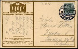 LEIPZIG/ INT. BAUFACH-/ AUSSTELLUNG 1913 (11.9.) SSt Klar Auf Offiz. Sonderkarte No.60: Leuchtspringbrunnen (Foto-Ak.) B - Andere & Zonder Classificatie