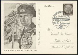 BERLIN-CHARLOTTENBURG 2/ Tag Der Briefmarke 1941 (12.1.) SSt = Pontonbrücke + Zerstörte Flußbrücke Auf Motiv-ähnl. Sonde - Ponti