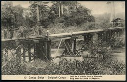 BELGISCH KONGO 1914 (5.5.) 5 C. BiP Palme, Grün: Pont De La Lukula Am Mayumbe-Fluß (provisorische Straßen-Brücke) Ungebr - Brücken