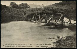 BELGISCHE BESETZUNG D.O.A. 1918 5 C. BiP Palme , Grün: "Glücks-Brücke" Auf Dem Luvone-Fluß = Provis. Holz-u. Blätterbrüc - Puentes