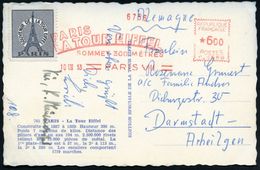 FRANKREICH 1953 (10.8.) AFS: PARIS VII/C.1559/LA TOUR EIFFEL/SOMMET 300 METRES = Hauspostamt Eiffel-Turm Auf Blauer Eiff - Monumenti