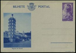PORTUG.INDIEN 1946 7 Rs. BiP "St. Johann De Brillo": Pagode Von Oueulá; (Turm) Ungebr., Selten!  (HG.P 52 B/05) - Automo - Autres & Non Classés