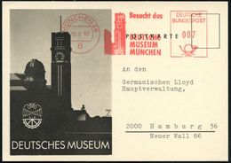 8 MÜNCHEN 26/ Besucht D./ DEUTSCHE/ MUSEUM.. 1977 AFS = Astronom. Observatorium U. Uhrturm Auf Motivgleiche Dienstkarte: - Astronomia