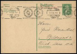 STUTTGART/ *PA Nr.1 B/ ..PLANETARIUM/ HINDENBURGBAU 1928 (12.7.) BdMWSt (2 Sterne) Klar Gest. Ausl.-Karte (Bo.31 Bd II)  - Astronomie