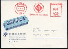 KÖLN/ 18/ FEBENA/ FABRIK PHARM.PRÄPARATE.. 1949 (8.11.) AFS = Astrologisches Zeichen Für "Jupiter" , Motivgleiche Pharma - Astronomie