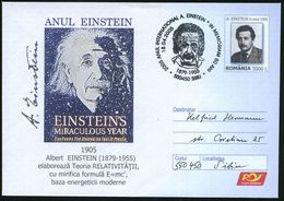 RUMÄNIEN 2005 (18.4.) SSt.: 550450 SIBIU/ ANUL INTERNAT. A. EINSTEIN.. (Kopfbild Alter Einstein) A. Sonder-U 5000 L. Ein - Astronomia