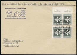 Karl-Marx-Stadt 1958 (2.5.) Amtl. Erstflug-HdN: DEUTSCHE LUFTHANSA/WISMUT-BERGBAU/KARL-MARX-STADT - BERLIN (= Wismut-Gru - Atom