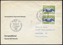 SCHWEIZ 1964 (Juli) SSt: 1211 GENEVE 23/CERN/ORGANIS.EUROP. POUR LA RECHERCHE NUCLEAIRE (Atommodell) 2x Klar Auf Inl.-Br - Atoom