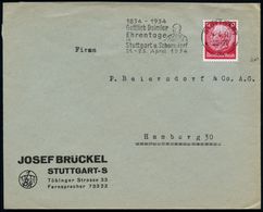STUTTGART/ *9b/ 1834-1934/ Gottlieb Daimler/ Ehrentage.. 1934 (4.4.) MWSt = Brustbild Daimler,  Klar Gest. Firmen-Brief  - Voitures