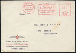 (23) BREMEN 11/ BORGWARD/ WAGEN AUS BREMEN.. 1952 (16.5.) AFS (Firmenlogo) Auf Motivgleichem Firmenbrief + Inhalt: Brief - Automobili