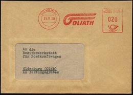 (23) BREMEN 1/ GOLIATH 1955 (25.11.) AFS (Firmen-Logo) A.Vordr-Bf., Rs. Firmen-Logo In Grün (Dü.E-23CO) - Unfall & Unfal - Automobili
