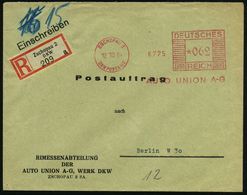 ZSCHOPAU 2/ DKW POSTAMT/ AUTO UNION A-G. 1934 (12.10.) AFS 062 Pf. = DKW-Hauspostamt! + Selbstbucher-RZ: Zschopau 2  D K - Auto's