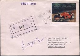 BHUTAN 1989 4,00 Nu. "Morris Garage" Sport-Kabrio (U.K.) 3-D-Marke Wie EF (u.a. Frankatur Rs.) + Stummer RZ = Phuntsholi - Voitures