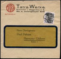 ÖSTERREICH 1931 (12.3.) Vordr.-Bf.: Tatra-Werke, Automobil- U. Waggonbau AG.. (Firmen-Logo) EF 20 Gr. Landschaft, Klar G - Automobili