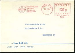 FINNLAND 1966 (2.2.) AFS: VAASA-VASA/2387/VOLVO/POHJOLAN OLOHIN/RAKENNTTU.. (Volvo-Logo) Klar Auf Inl.-Firmenbrief - Chr - Auto's