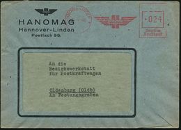 HANNOVER-LINDEN 1/ HANOMAG 1946 (15.4.) Aptierter AFS = NS-Adler Entfernt (altes Firmen-Logo) Motivgl. Firmenbrief, Selt - Vrachtwagens