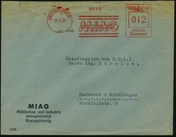 BRAUNSCHWEIG 1/  M I A G / AMME-LUTHER-SECK 1939 (18.4.) AFS , Klar Gest. Firmenbrief: MIAG Mühlenbau U. Industrie AG =  - Autres (Terre)