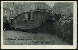 Leipzig 1920 S/w.-Foto-Ak.: Ein Bei Cambrai Erbeuteter Englischer Tank.. (Marktplatz In Leipzig) Bedarfsgebr. Apr. 1920  - Autres (Terre)