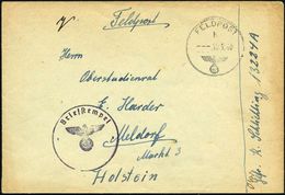 DEUTSCHES REICH 1943 (12.6.) 1K: FELDPOST/b/--- + Viol. 1K-HdN Ohne Fp.-Nr.: Briefstempel + Hs. Fp.-Nr. 13244 A = Gren.  - Andere (Aarde)