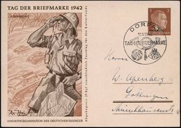 DT.BES.ESTLAND (OSTLAND) 1942 (11.1.) SSt: DORPAT/TAG DER BRIEFMARKE A. Sonder-P 3 Pf. Hitler "T.d.B." Soldat Afrikankor - Altri (Terra)