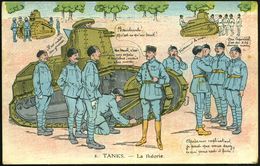 FRANKREICH 1927 (18.8.) Künstler-Color-Ak.: TANKS - La Théorie = Instruktionen An Renault "Mosquito"-Tanks (rs. Text) Un - Andere (Aarde)