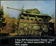 UdSSR 1974 3 Kop. BiP Komsomolzen, Schw.: Befreiung Von Lwow/ Lemberg Am  27.7.1944 = Panzer-Denkmal: "Stalin"-Panzer, ( - Other (Earth)