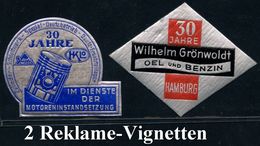 B.R.D. 1950 (ca.) 2 Silberne Jubiläums-Vignetten:  Fa. Deutz, Köln Bzw. W. Grönwoldt, Hamburg , Je Orig. G. (Einzelausru - Voitures
