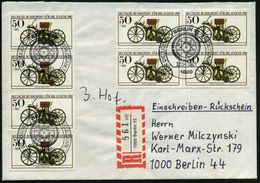 B.R.D. 1983 (12.8.) 50 + 20 Pf. Daimler-Maybach-Mototrrad V.1885, Reine MeF 8x , 3x ET-SSt. (Berlin 12), Orts-R-FDC!  (M - Moto