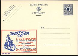 BELGIEN 1951 90 C. Reklame-P Löwe, Blau: WHIZZER..CYCLES-MOTOS = Mofa (u. Firmen-Logo) Ungebr. (Mi.P 273 I / 1086) - Wal - Motorräder