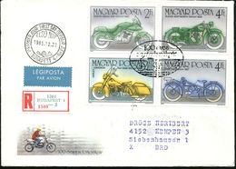 UNGARN 1985 (28.12.) "100 Jahre Motorrad", Kompl. Gez. Satz = Motorräder Von Daimler (1885) Bis "Fantic Sprinter" (1984) - Motorfietsen