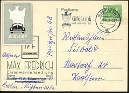 (1) BERLIN SW 11/ Ac/ INT./ AUTOSALON/ 6.-16.9. 1951 (26.7.) MWSt = Bär Mit Flaggentuch U. PKW (= Offiz. Logo) + Motivgl - Voitures