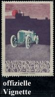 ÖSTERREICH (CSR)^ 1914 (Apr.) Gez. Reklame-Vignette: XI. AUTOMOBIL-SALON PRAHA PRAG PRAGUE.. 1914 (Rennsportwagen) Volle - Automobili