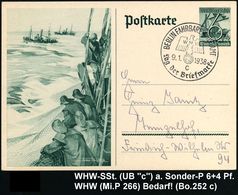 BERLIN FAHRBARES POSTAMT/ WHW/ C/ Tag Der Briefmarke 1938 (9.1.) SSt (WHW-Logo) Auf Sonder-P 6 + 4 Pf. WHW Fischfang (Mi - Auto's