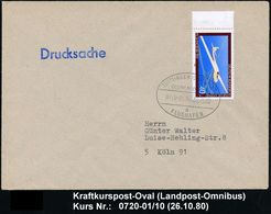 TUTTLINGEN-STUTTGART/ ÜBERLANDPOST/ 0720-01/ 10/ A/ FLUGHAFEN 1980 (26.10.) Oval-St. Klar Auf Inl.-Brief - Martin Luther - Voitures